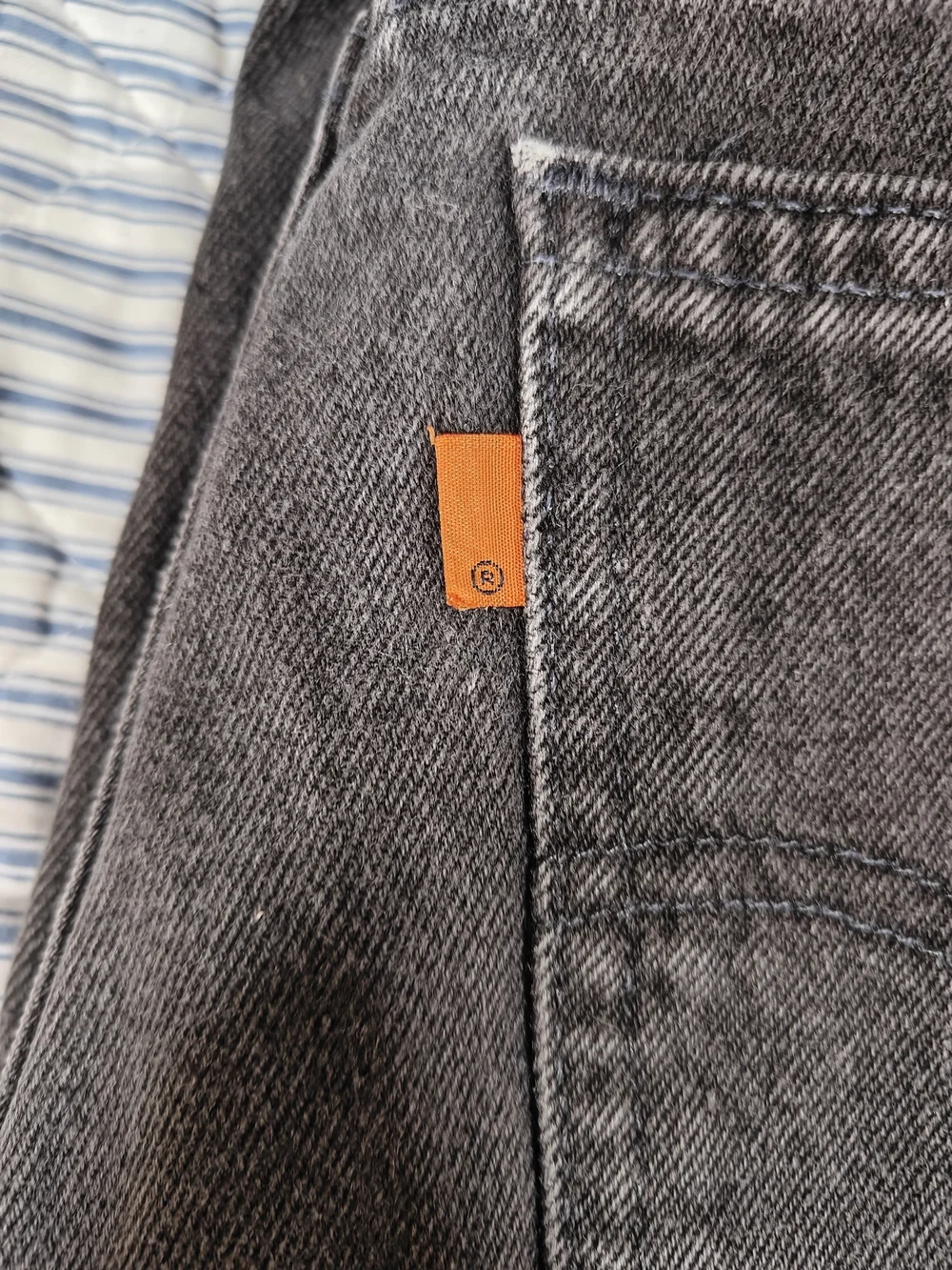 Vintage Orange Tab Levis 550 Mens 32x34 Black Relaxed Fit Jeans USA Made
